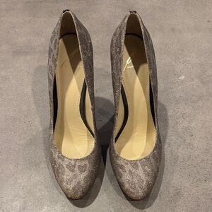 Brian Atwood Shimmering Brown Leopard Print Heels